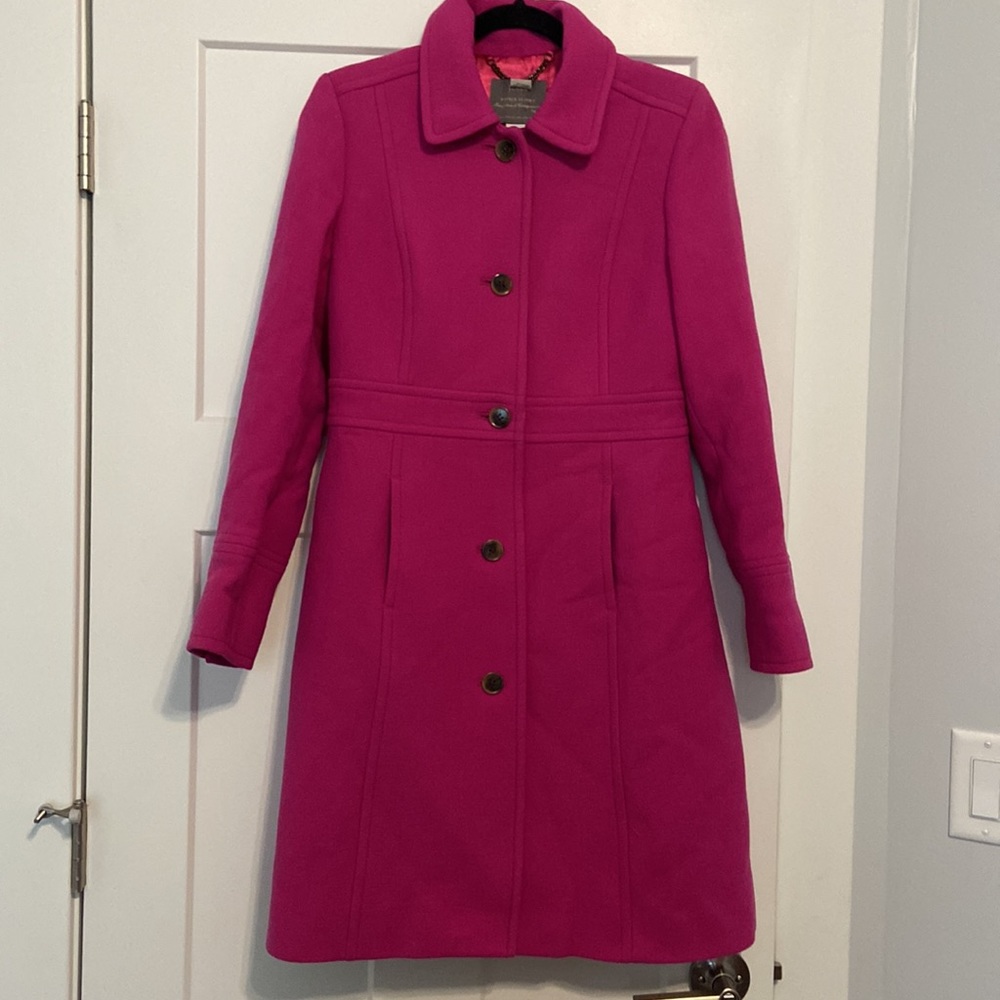 J. CREW double cloth pink winter topcoat Size 6 EUC